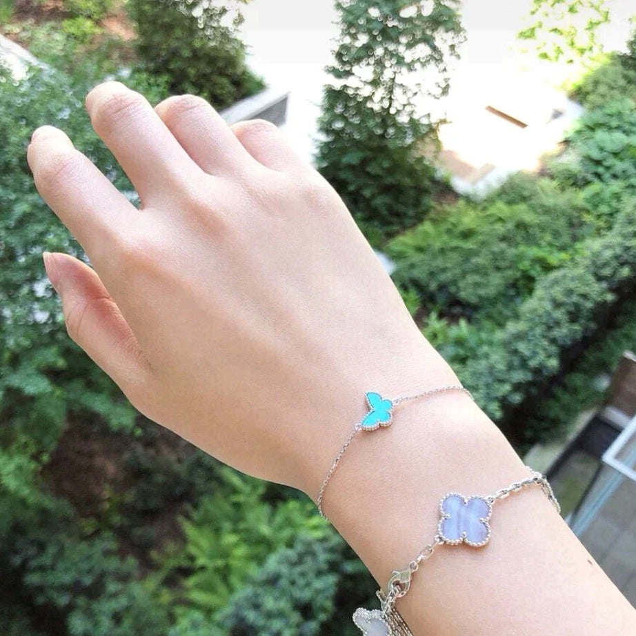 ¡®Moco¡¯BUTTERFLY TURQUOISE BUTTERFLY BRACELET SILVER