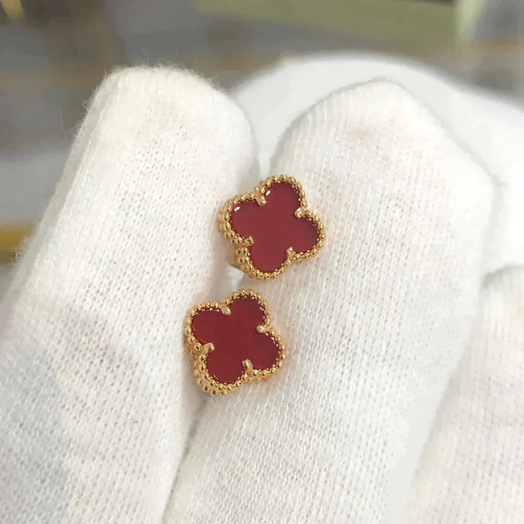 ¡®Moco¡¯CLOVER MINI 9.5MM CARNELIAN EARRINGS
