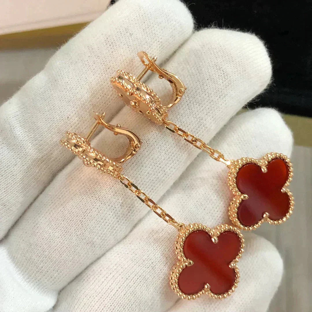 ¡®Moco¡¯CLOVER 2 MOTIF LASER CARNELIAN EARRINGS