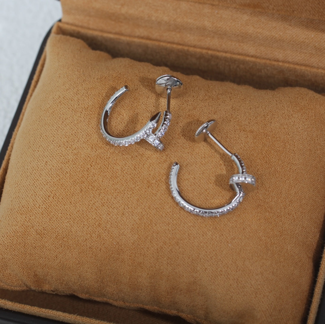 ¡®Moco¡¯JUSTE EARRINGS 12.75MM SILVER DIAMOND