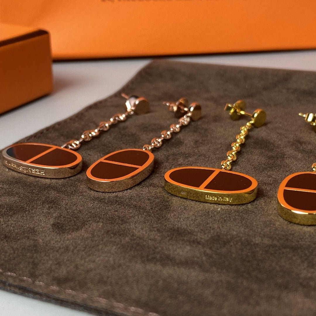 ¡®Moco¡¯CHAINE VERSO BLACK CERAMIC EARRINGS