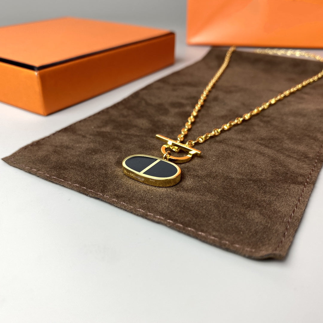 ¡®Moco¡¯CHAINE VERSO BLACK CERAMIC NECKLACE