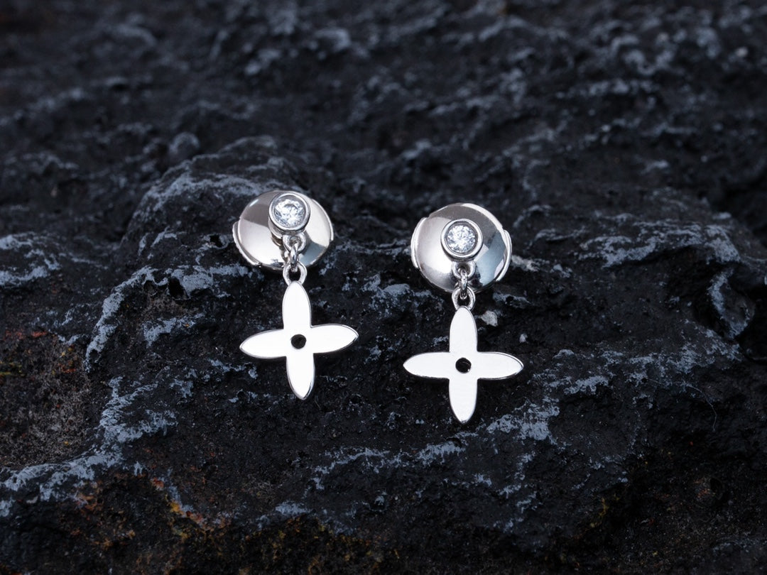 ¡®Moco¡¯VIDYLLE SILVER DIAMOND MINI DROP EARRINGS