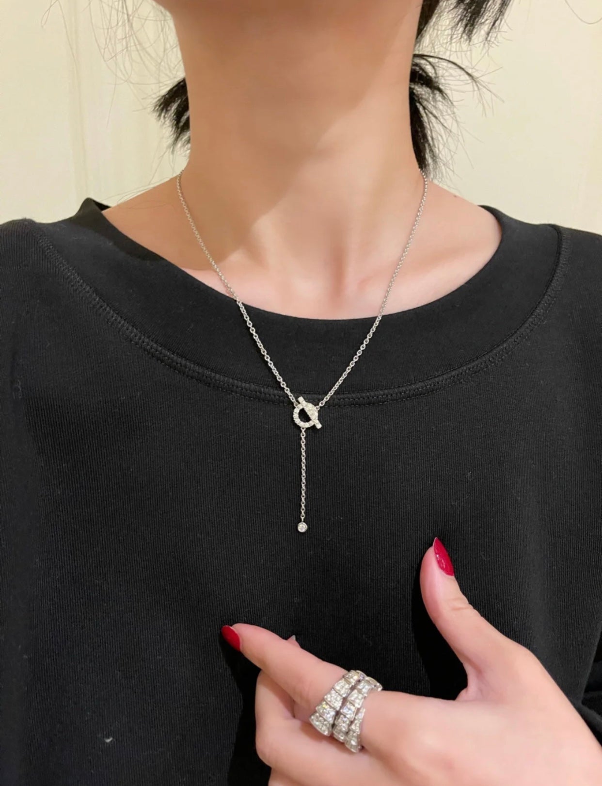 ¡®Moco¡¯FINESSE SILVER DIAMOND NECKLACE