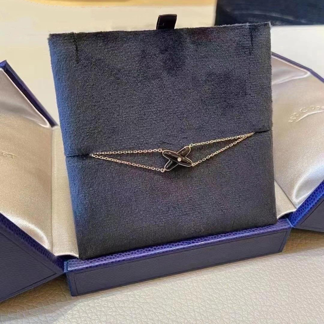 ¡®Moco¡¯JEUX BRACELET ONYX PINK GOLD 1 DIAMOND