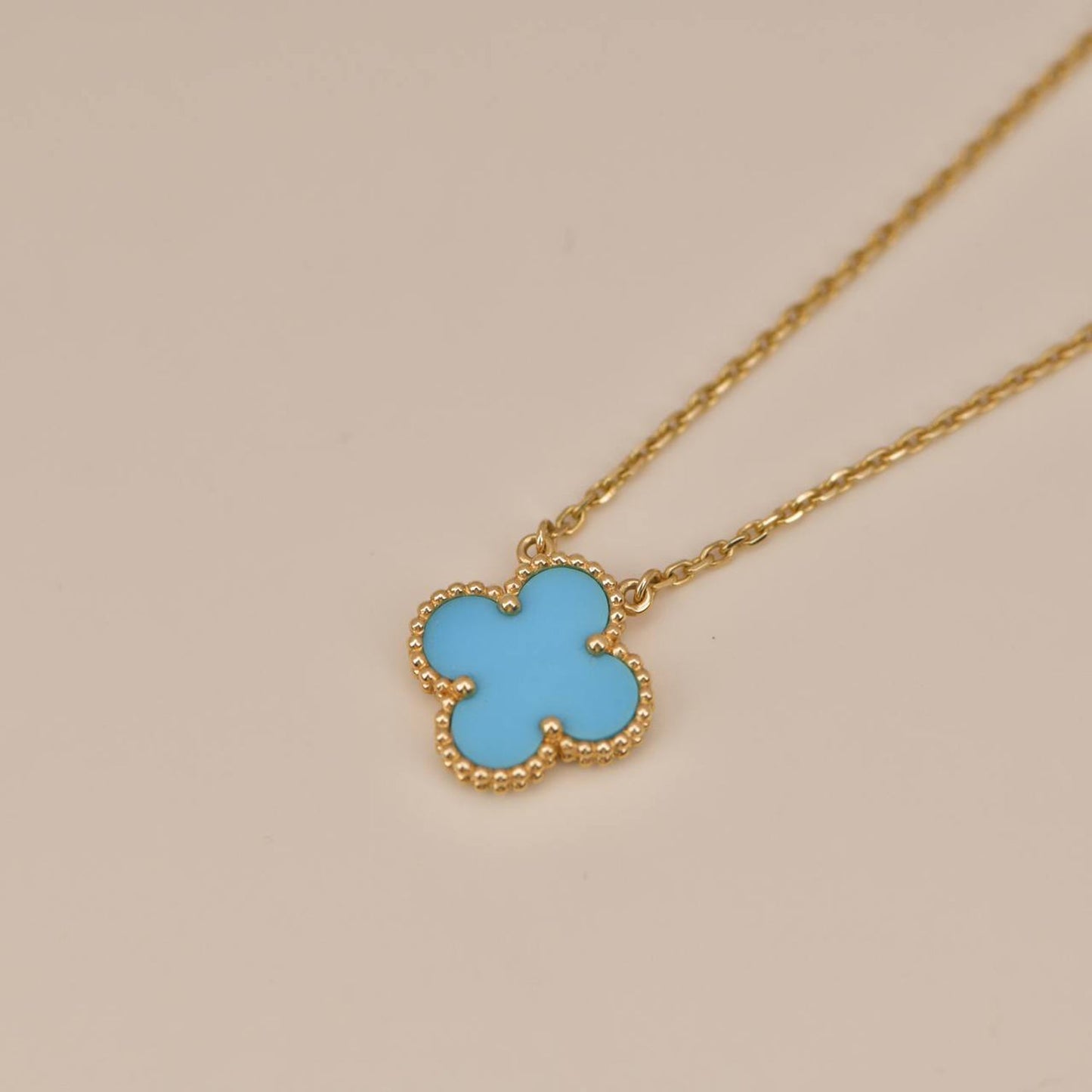 ¡®Moco¡¯CLOVER 15MM VINTAGE TURQUOISE NECKLACE