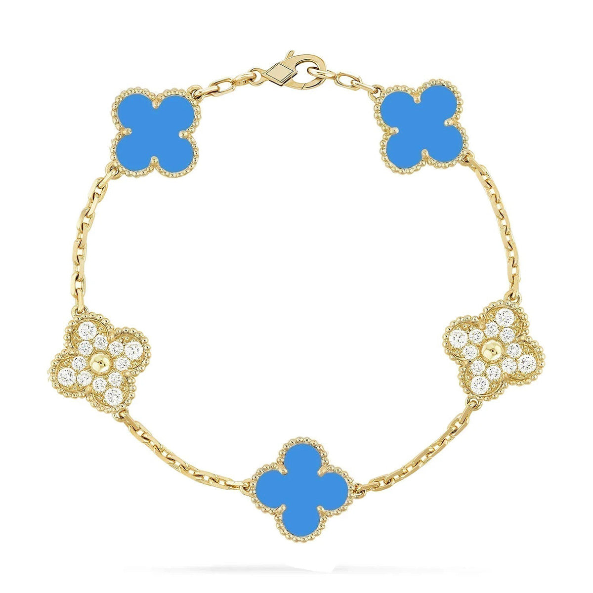[Moco]New CLOVER 5 MOTIF BLUE AGATE BRACELET COLLECTION