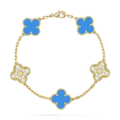 [Moco]New CLOVER 5 MOTIF BLUE AGATE BRACELET COLLECTION