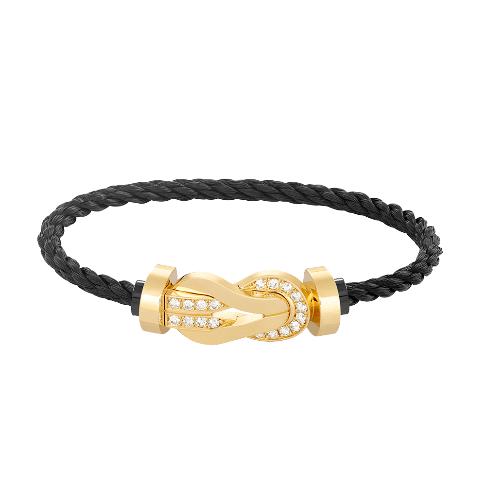 ¡®Moco¡¯CHANCE LARGE 8 FIGURE BUCKLE HALF DIAMOND BRACELET GOLD