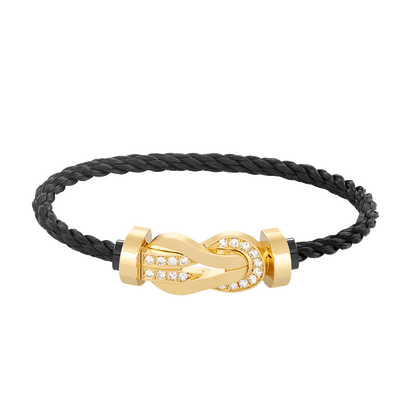 ¡®Moco¡¯CHANCE LARGE 8 FIGURE BUCKLE HALF DIAMOND BRACELET GOLD