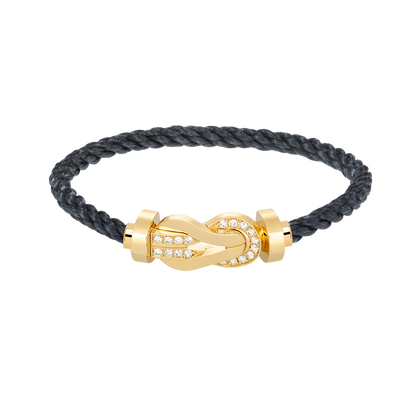 ¡®Moco¡¯CHANCE LARGE 8 FIGURE BUCKLE HALF DIAMOND BRACELET GOLD