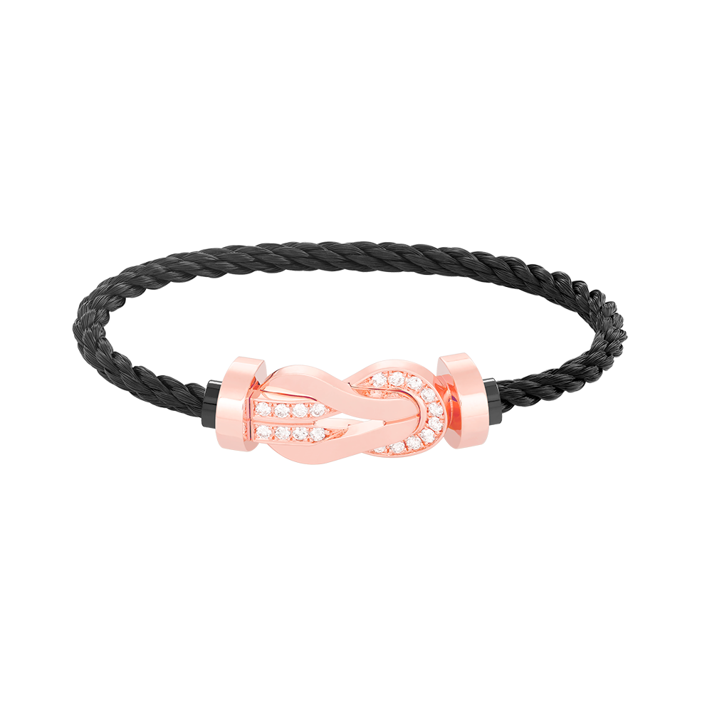 ¡®Moco¡¯CHANCE LARGE 8 FIGURE BUCKLE HALF DIAMOND BRACELET ROSE GOLD