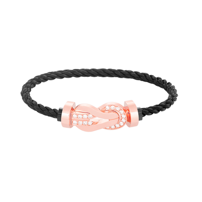 ¡®Moco¡¯CHANCE LARGE 8 FIGURE BUCKLE HALF DIAMOND BRACELET ROSE GOLD