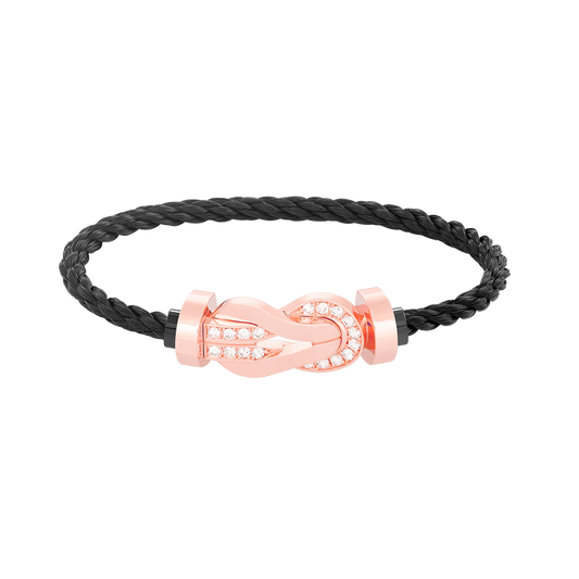 ¡®Moco¡¯CHANCE LARGE 8 FIGURE BUCKLE HALF DIAMOND BRACELET ROSE GOLD