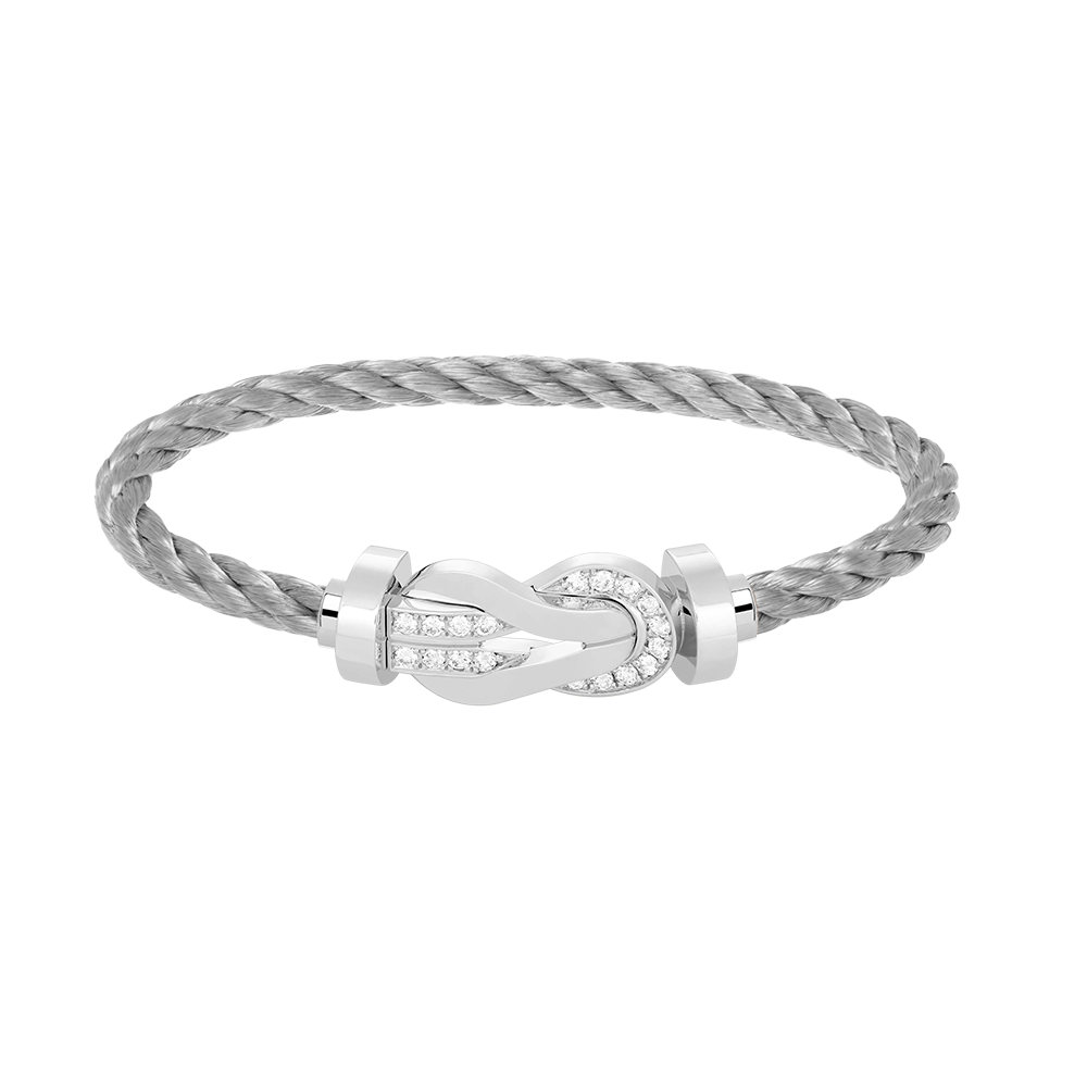 ¡®Moco¡¯CHANCE LARGE 8 FIGURE BUCKLE HALF DIAMOND BRACELET SILVER