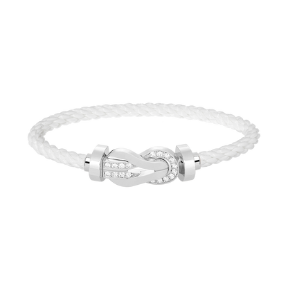 ¡®Moco¡¯CHANCE LARGE 8 FIGURE BUCKLE HALF DIAMOND BRACELET SILVER