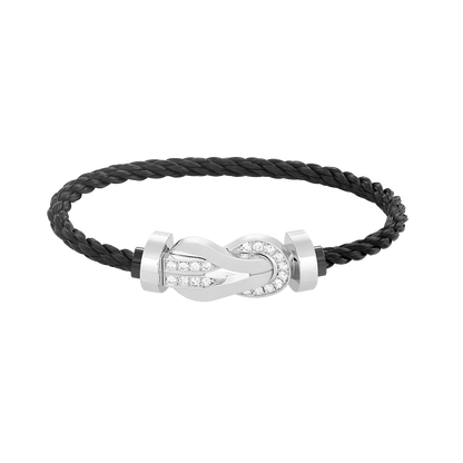 ¡®Moco¡¯CHANCE LARGE 8 FIGURE BUCKLE HALF DIAMOND BRACELET SILVER
