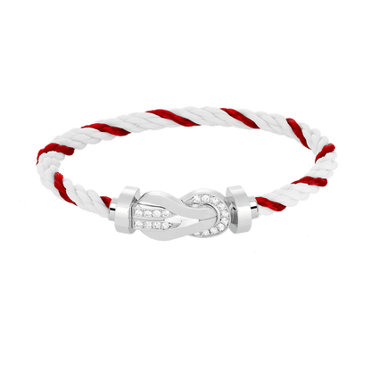 ¡®Moco¡¯CHANCE LARGE 8 FIGURE BUCKLE HALF DIAMOND BRACELET SILVER