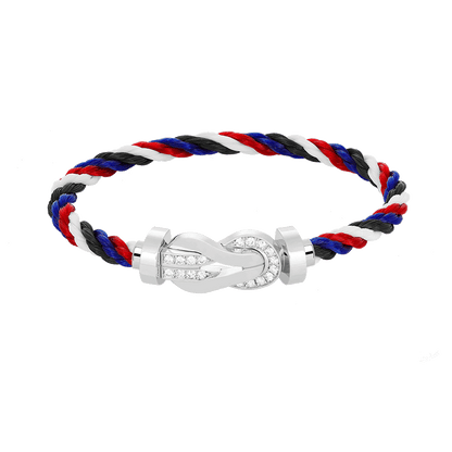 ¡®Moco¡¯CHANCE LARGE 8 FIGURE BUCKLE HALF DIAMOND BRACELET SILVER