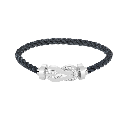 ¡®Moco¡¯CHANCE LARGE 8 FIGURE BUCKLE HALF DIAMOND BRACELET SILVER