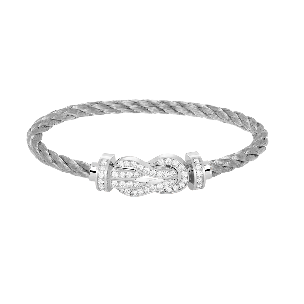 ¡®Moco¡¯CHANCE LARGE 8 FIGURE BUCKLE FULL DIAMOND BRACELET SILVER