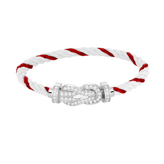 ¡®Moco¡¯CHANCE LARGE 8 FIGURE BUCKLE FULL DIAMOND BRACELET SILVER