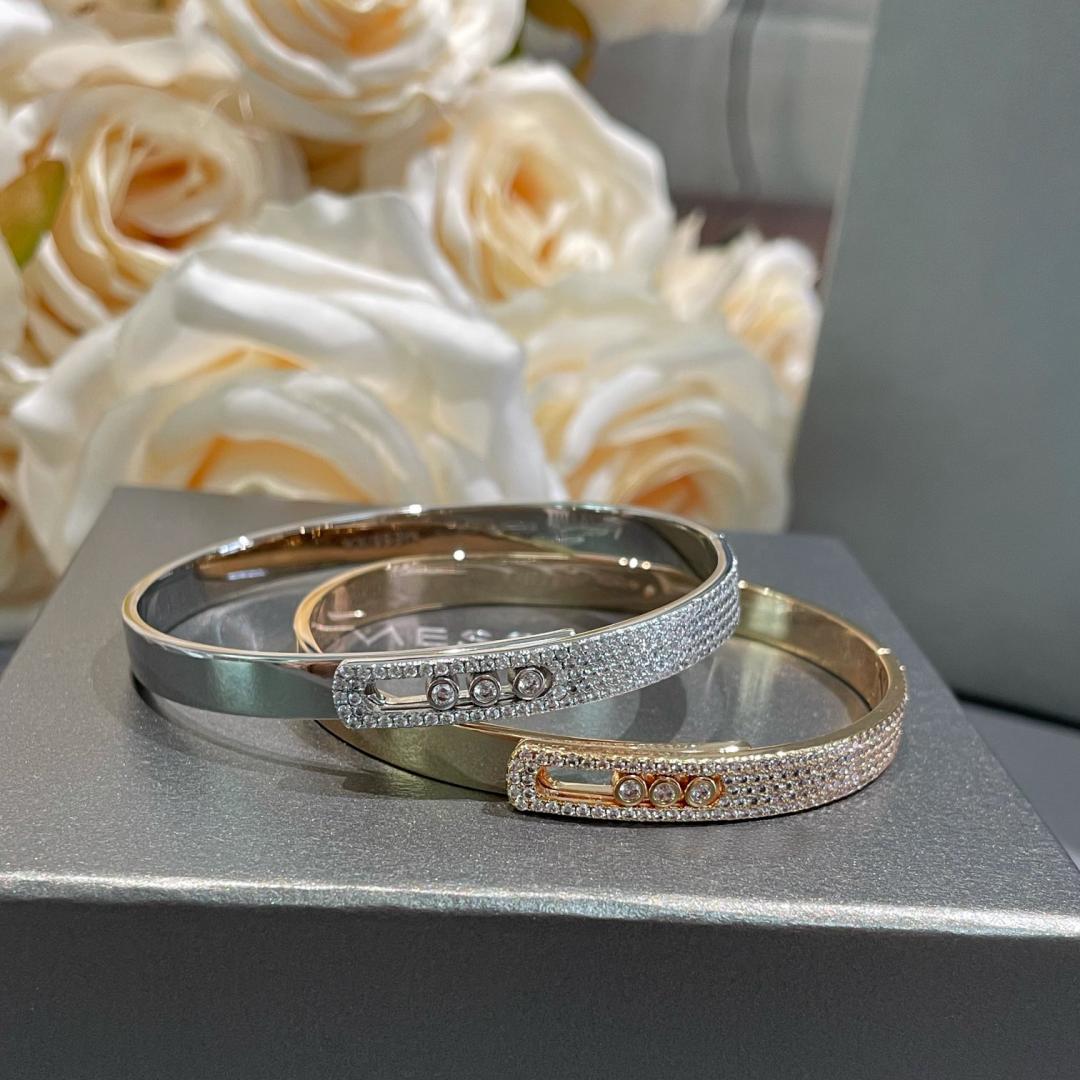 [ Moco ]Move Noa Rose Gold Pavé Diamond Bangle Bracelet