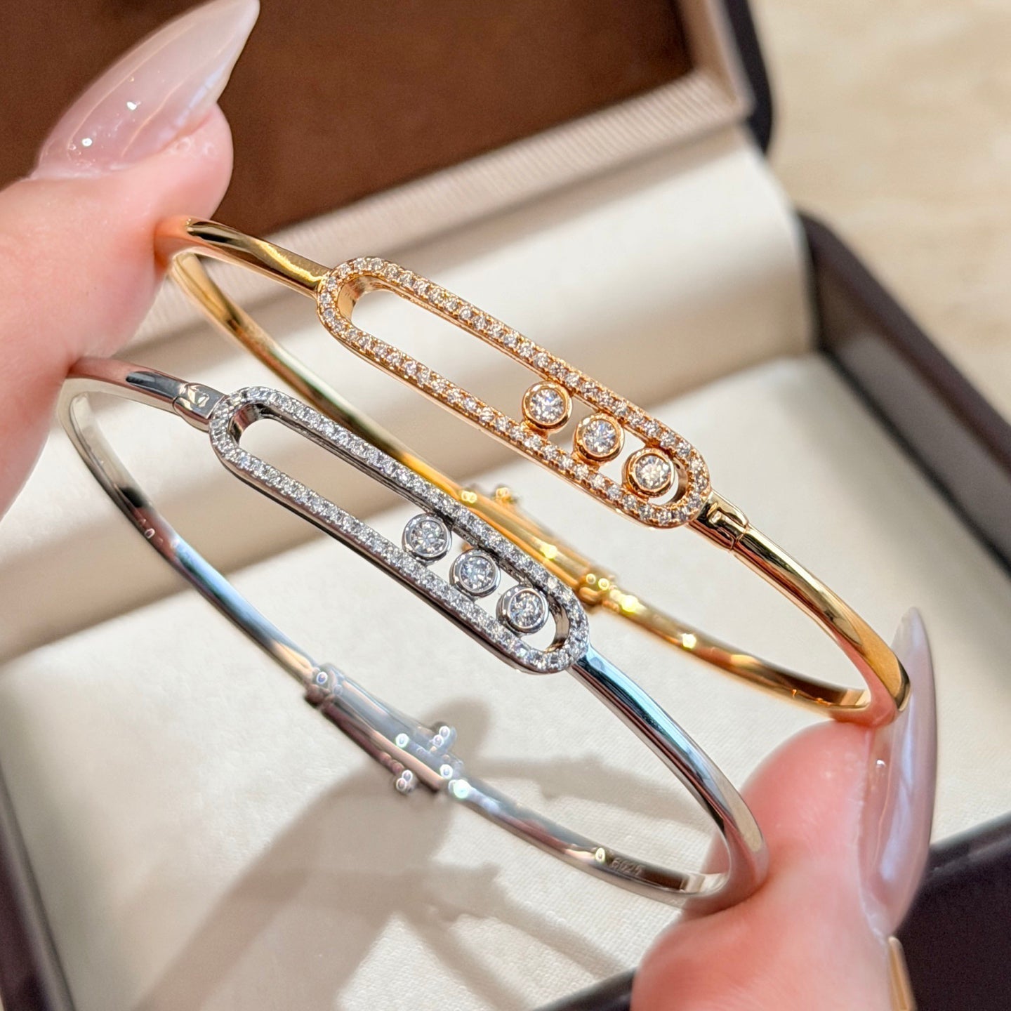 [ Moco ]Move Pavé Diamond Bangle Bracelet M
