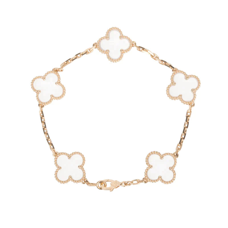 [Moco]New CLOVER 5 MOTIF ROCK CRYSTAL BRACELET