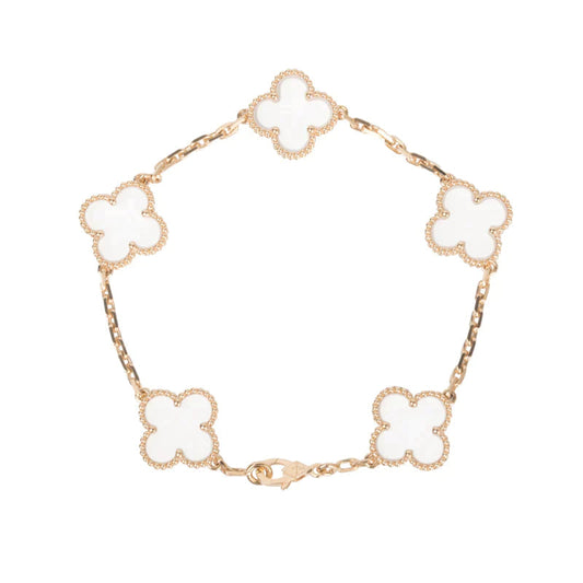 [Moco]New CLOVER 5 MOTIF ROCK CRYSTAL BRACELET