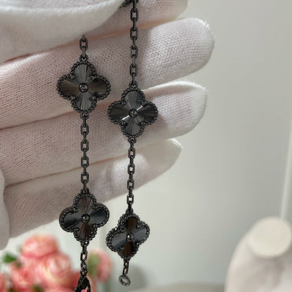 [Moco]New CLOVER 5 MOTIF BLACK BRACELET