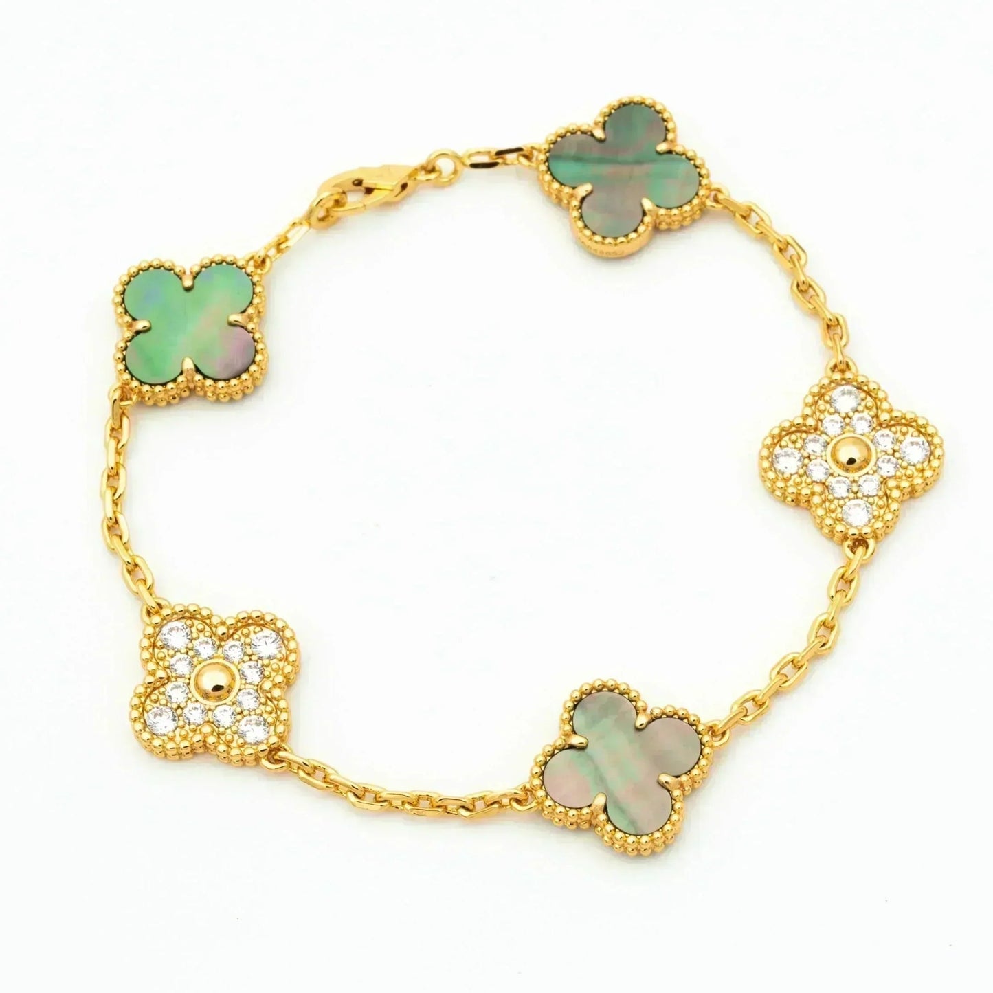[Moco]New CLOVER 5 MOTIF GRAY MOP BRACELET COLLECTION