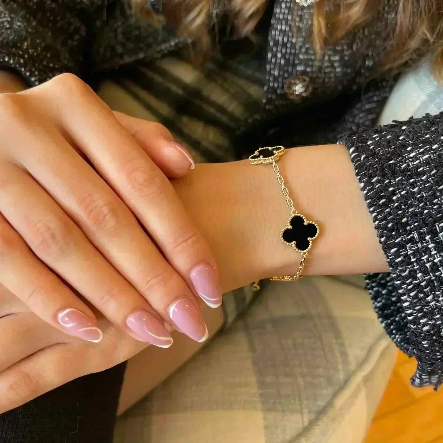 [Moco]New CLOVER 5 MOTIF ONYXS BRACELET COLLECTION