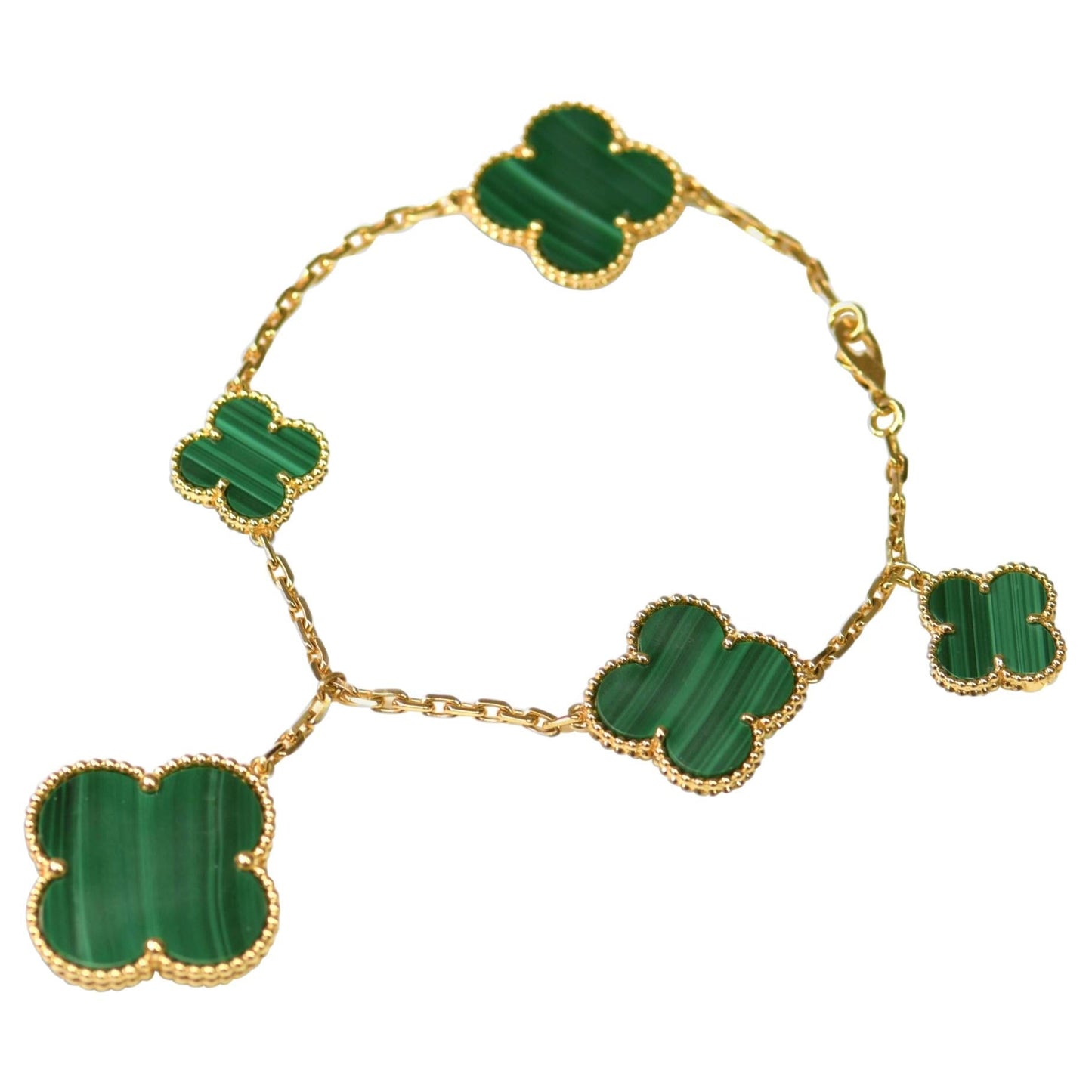 ¡®Moco¡¯MAGIC CLOVER MALACHITE GOLD BRACELET 5 MOTIFS
