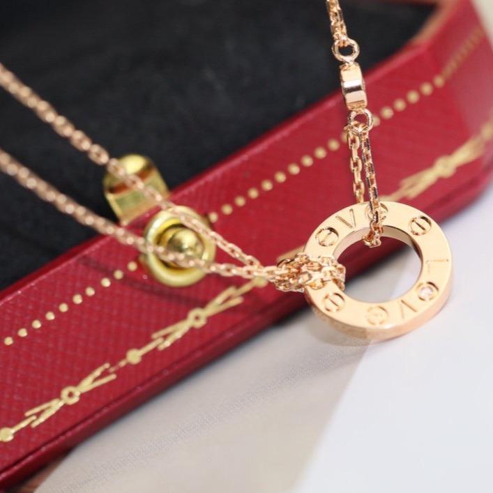 ¡®Moco¡¯LOVE NECKLACE ADJUSTABLE ROSE GOLD 2 DIAMOND