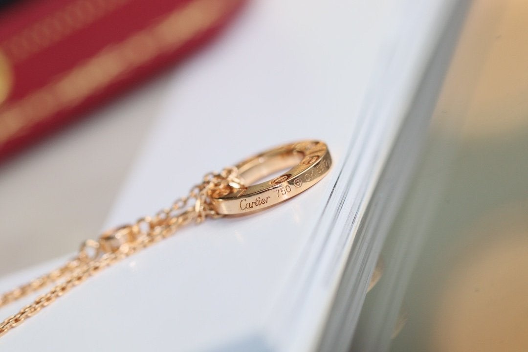 ¡®Moco¡¯LOVE NECKLACE ADJUSTABLE ROSE GOLD 2 DIAMOND