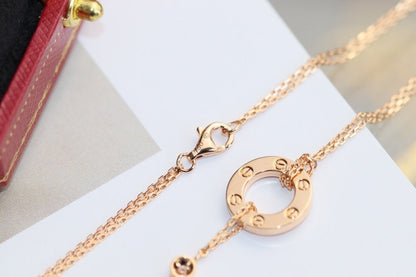 ¡®Moco¡¯LOVE NECKLACE ADJUSTABLE ROSE GOLD 2 DIAMOND