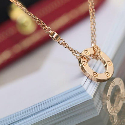 ¡®Moco¡¯LOVE NECKLACE ADJUSTABLE ROSE GOLD 2 DIAMOND