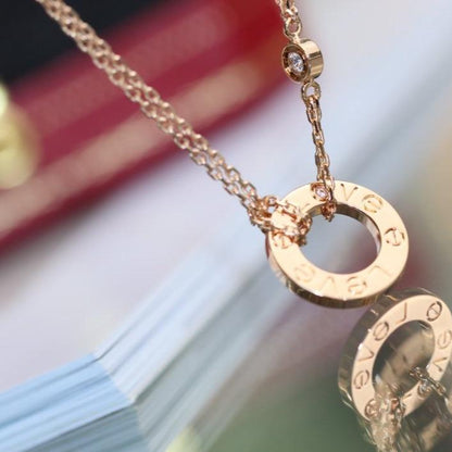 ¡®Moco¡¯LOVE NECKLACE ADJUSTABLE ROSE GOLD 2 DIAMOND