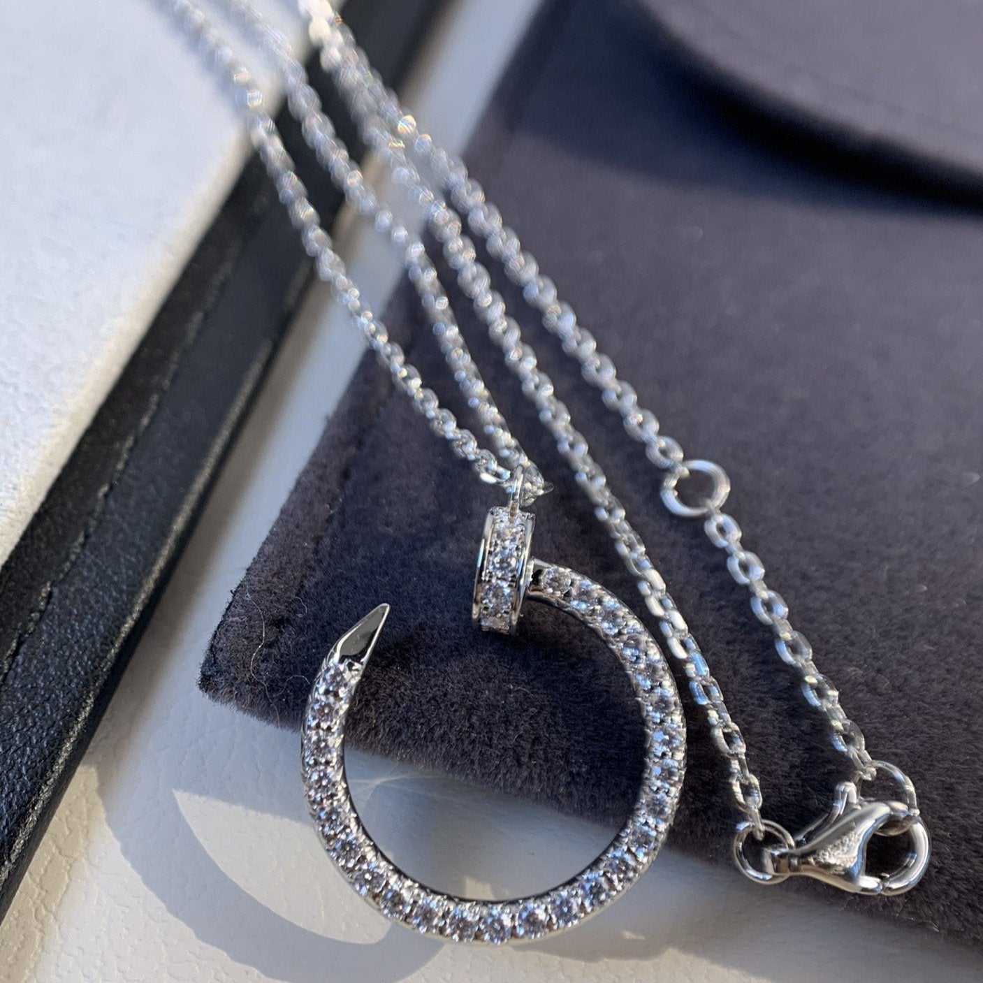 ¡®Moco¡¯JUSTE NECKLACE SILVER DIAMONDS