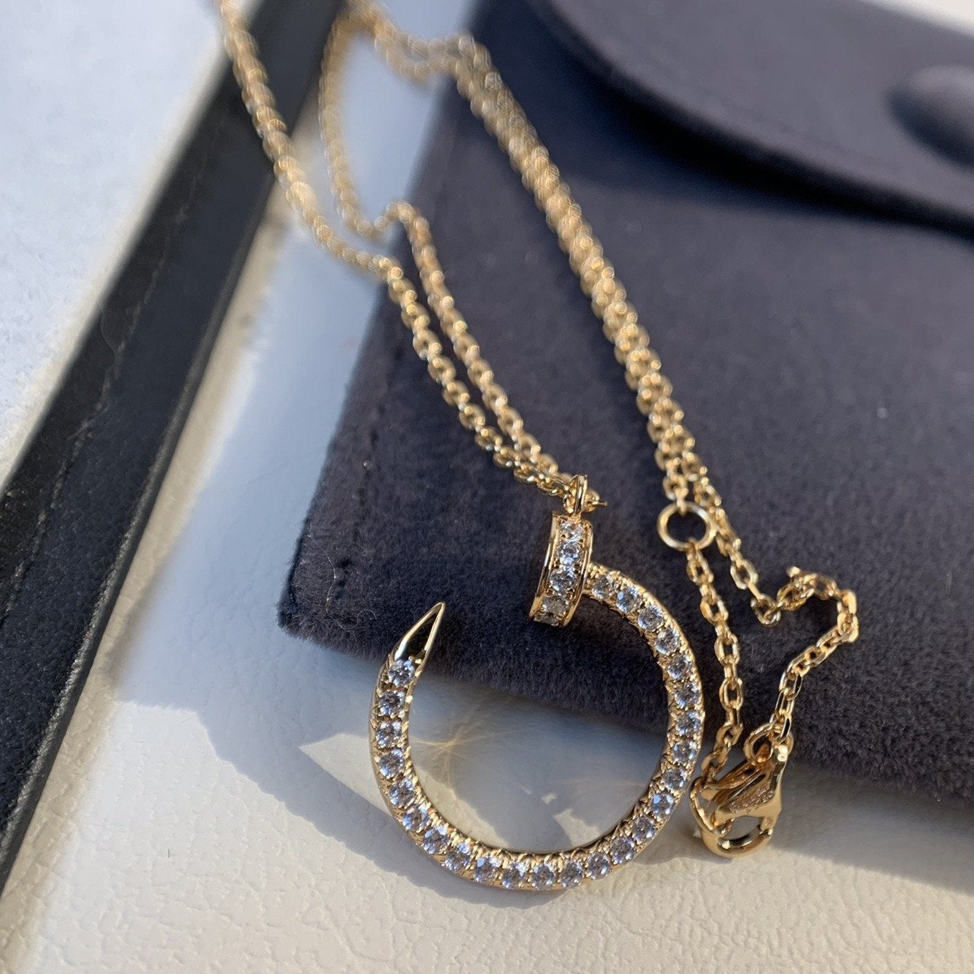 ¡®Moco¡¯JUSTE NECKLACE PINK GOLD DIAMONDS