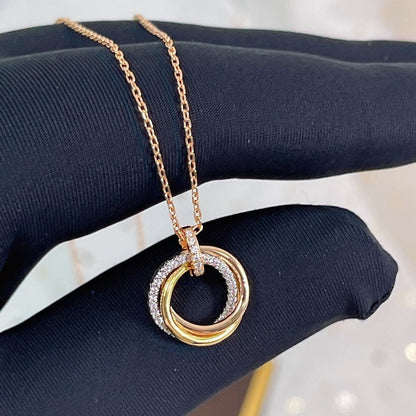 ¡®Moco¡¯TRINITY NECKLACE SILVER GOLD PINK GOLD DIAMONDS