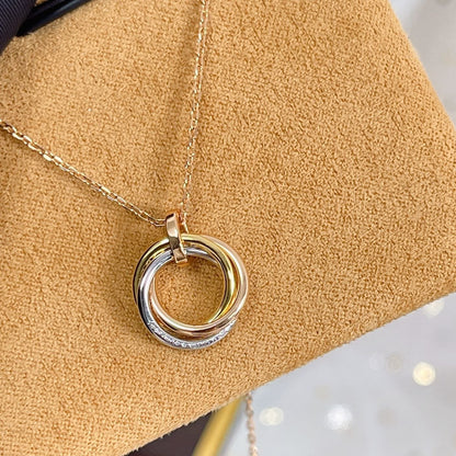 ¡®Moco¡¯TRINITY NECKLACE SILVER GOLD PINK GOLD DIAMONDS