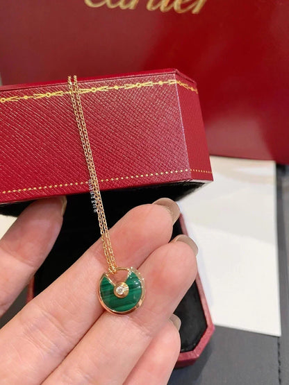 ¡®Moco¡¯AMULETTE ROSE GOLD MALACHITE NECKLACE