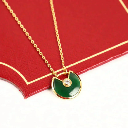 ¡®Moco¡¯AMULETTE GOLD MALACHITE NECKLACE