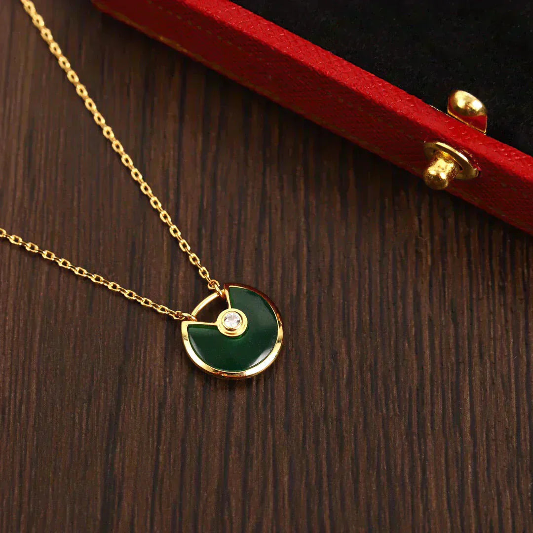 ¡®Moco¡¯AMULETTE GOLD MALACHITE NECKLACE