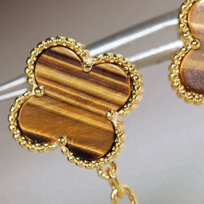 ¡®Moco¡¯CLOVER  2 MOTIF  TIGER EYE CARNELIAN EARRINGS