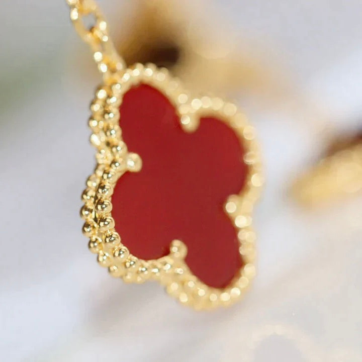 ¡®Moco¡¯CLOVER  2 MOTIF  TIGER EYE CARNELIAN EARRINGS