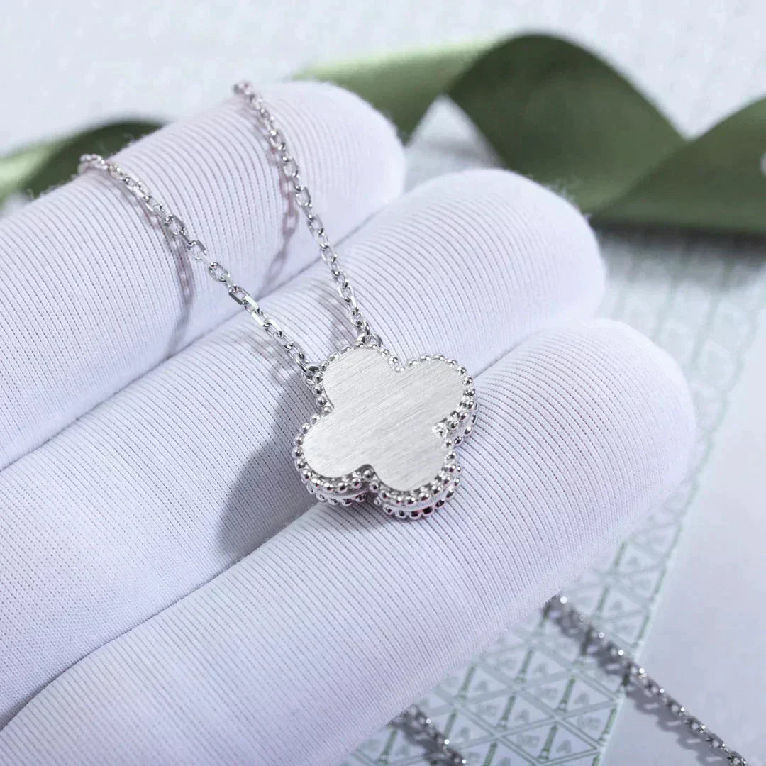 ¡®Moco¡¯CLOVER  15MM DIAMOND LASER NECKLACE SILVER