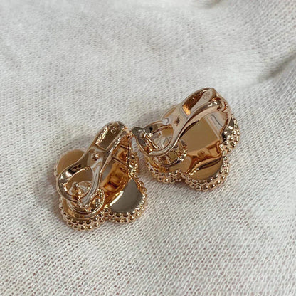 ¡®Moco¡¯CLOVER MEDIUM 1 MOTIFS CARNELIAN  DIAMOND earrings